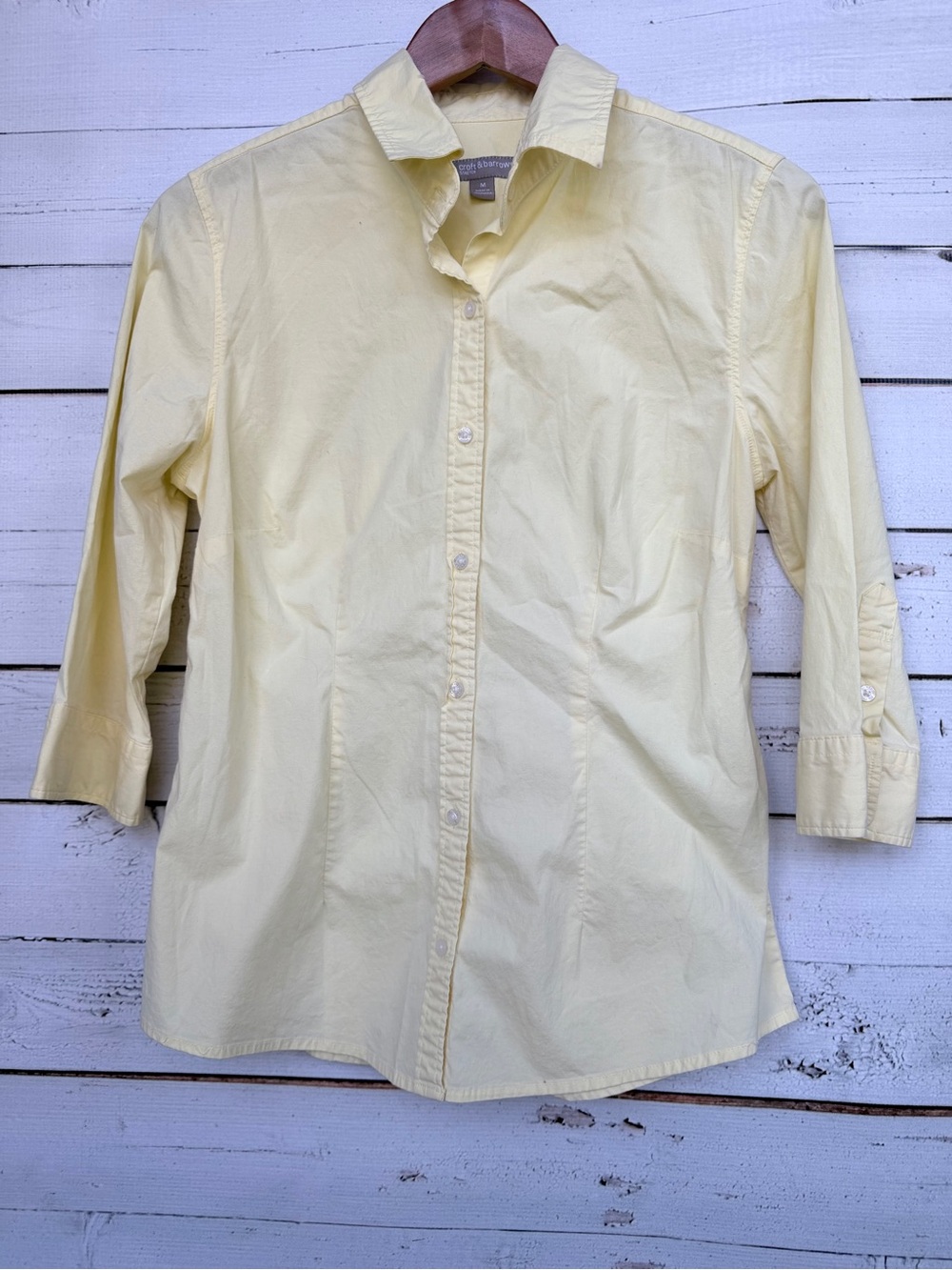 Croft & Barrow Stretch 3/4 Sleeve Button Down Blouse Size Medium